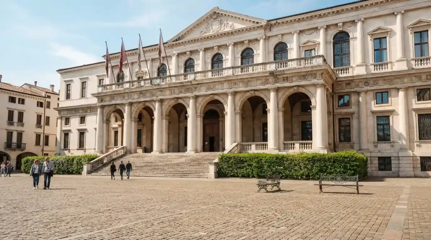 Historická úřední budova s vlajkami na slunečném náměstí — nejlepší krypto casino pro české hráče